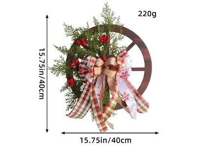 Wooden Christmas Wheel Door Decoration