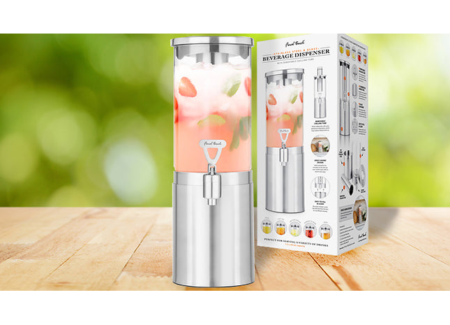 Final Touch 1.5L Stainless Steel & Glass Drinks Dispenser
