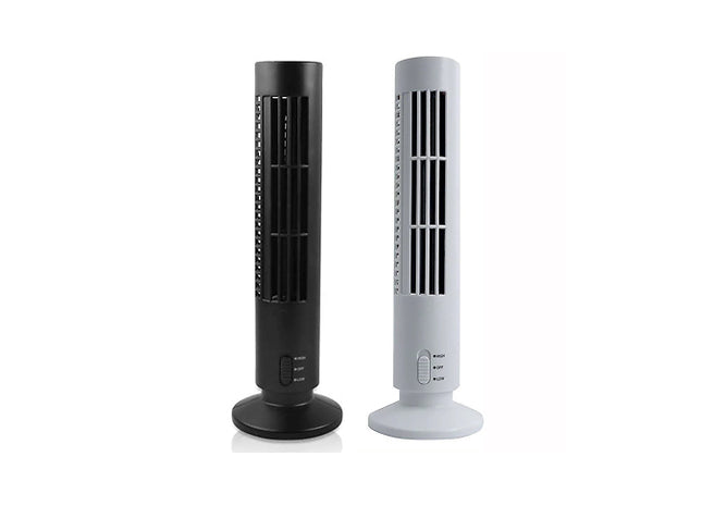 USB Rechargeable Bladeless Tower Fan - 2 Colours