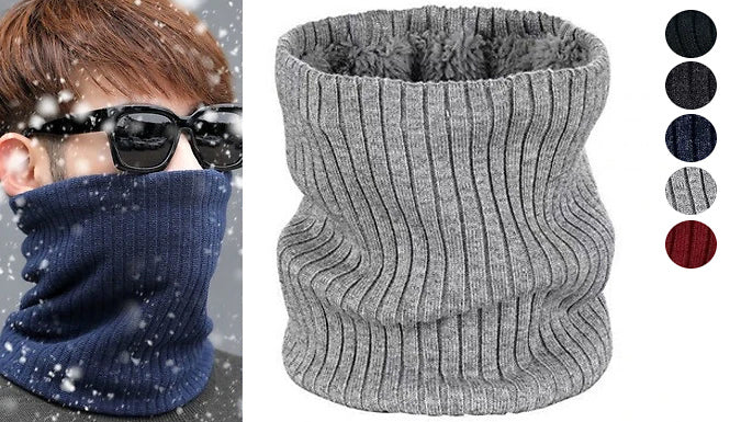Fleece-Lined Winter Snood Scarf