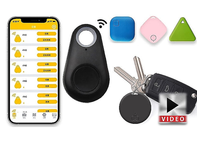GPS Tracker Key Ring - Raindrop Black