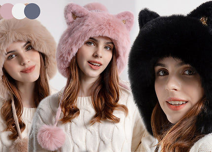 Women’s Cat Ear Faux Fur Winter Hat