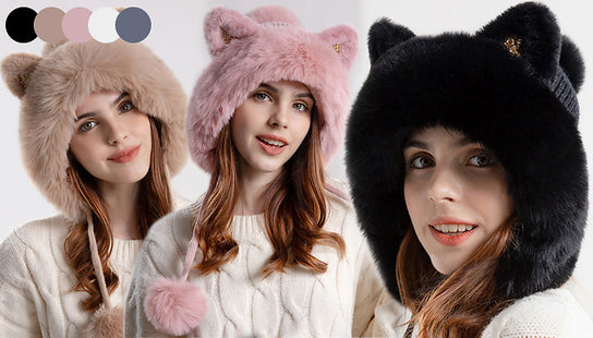 Women’s Cat Ear Faux Fur Winter Hat