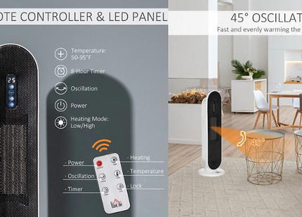 Ceramic Oscillating Heater + Timer & Remote