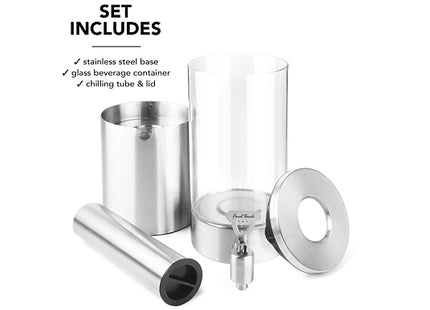 Final Touch 1.5L Stainless Steel & Glass Drinks Dispenser