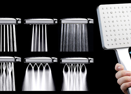 High-Pressure 6-Mode Square Shower Head