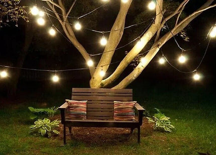 Solar-Powered Retro-Style Bulb String Lights