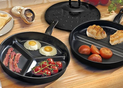 3-Piece Non-Stick Divider Frying Pan Set