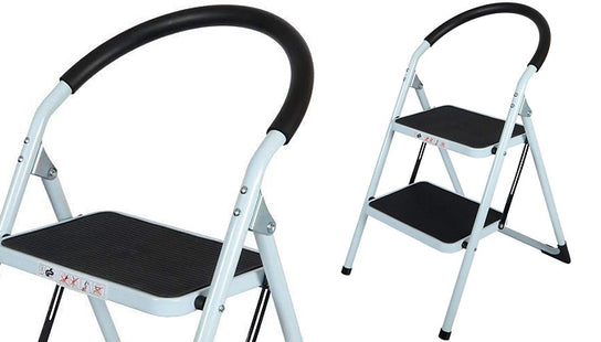 Foldable 2-Step Ladder With Rubber Grip