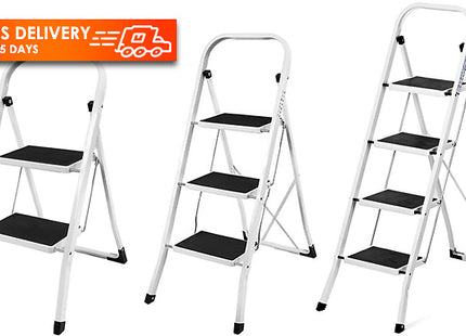 Folding Heavy-Duty Step Ladder - 2, 3 or 4 Steps!