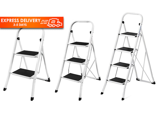 Folding Heavy-Duty Step Ladder - 2, 3 or 4 Steps!