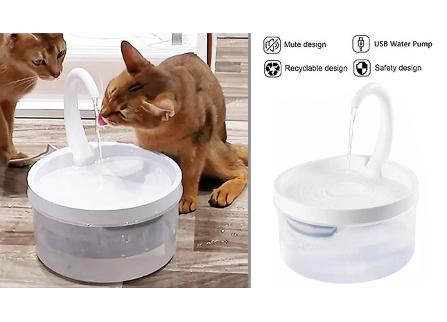 2L USB Pet Water Fountain with Filtration System