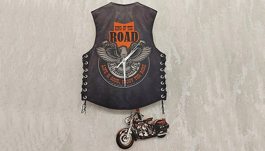 Motorcycle Pendulum Swinging Wall Clock