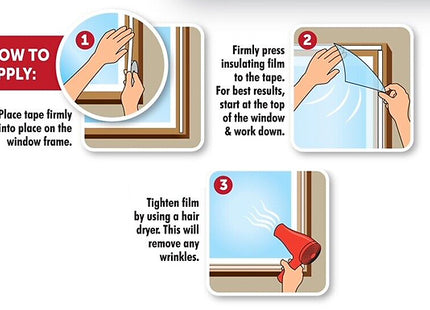 2-Pack Shrink Fit Window Insulation Kit – Energy-Saving & Easy-to-Install Draft Protection