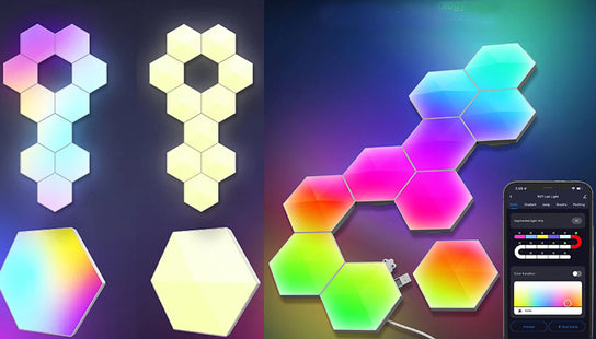1, 3 or 6 Hexagonal Modular Wall Lights