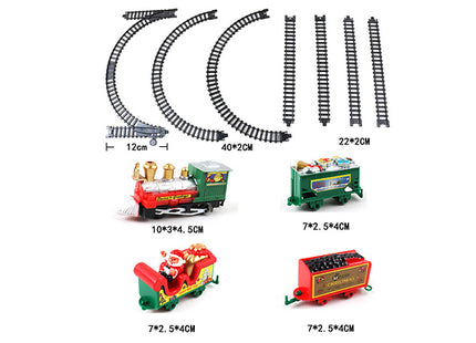 Kid's Light-Up Christmas Train Track Toy Set