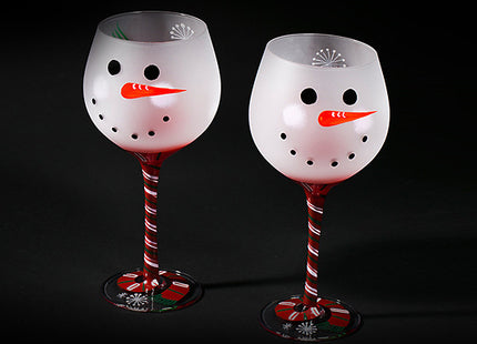 Set of 2 or 4 Christmas Wine Glasses