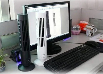 USB Rechargeable Bladeless Tower Fan - 2 Colours