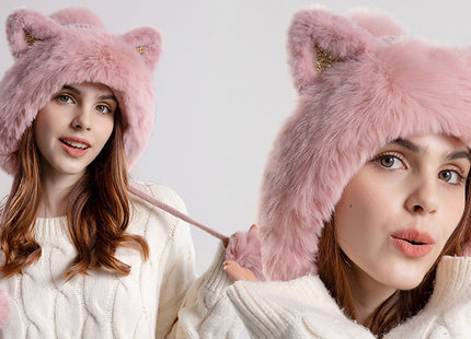 Women’s Cat Ear Faux Fur Winter Hat