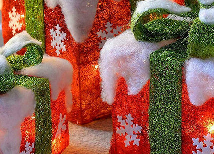 Set of 3 Light Up Christmas Present Parcels