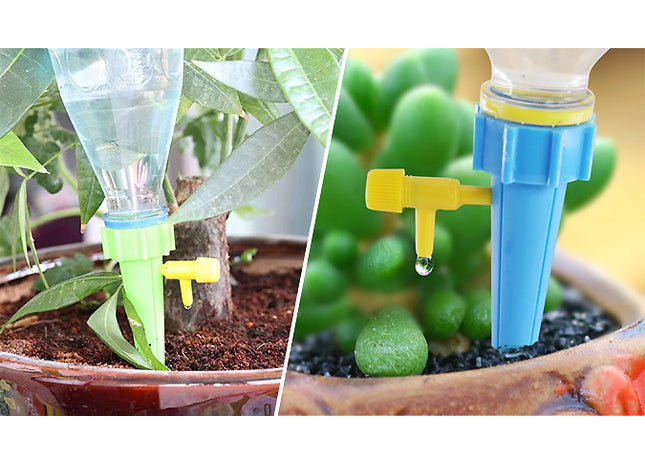 4pc Self-Contained Auto Drip Watering Irrigation Spikes - 2 Colours