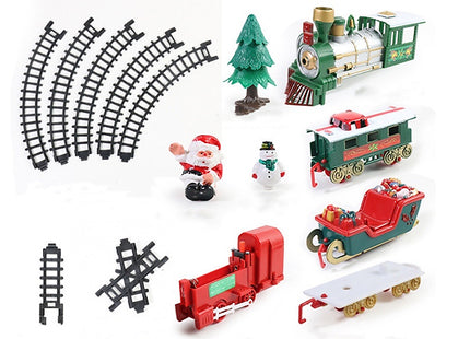 Kid's Light-Up Christmas Train Track Toy Set