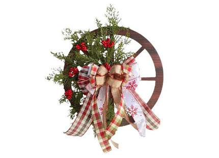Wooden Christmas Wheel Door Decoration