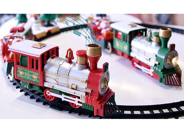 Kid's Light-Up Christmas Train Track Toy Set