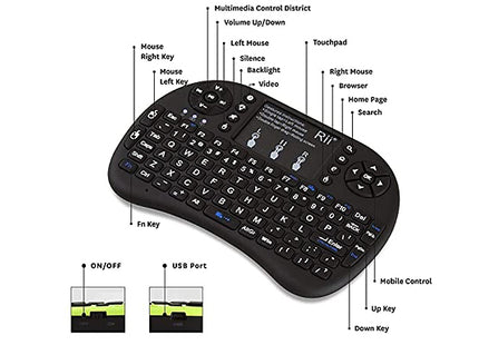 Wireless LED Backlit Mini Keyboard with Mouse Pad