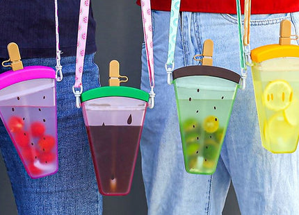 Popsicle Drinks Bottle with Straw & Strap