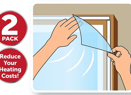 2-Pack Shrink Fit Window Insulation Kit – Energy-Saving & Easy-to-Install Draft Protection