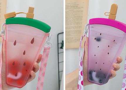 Popsicle Drinks Bottle with Straw & Strap