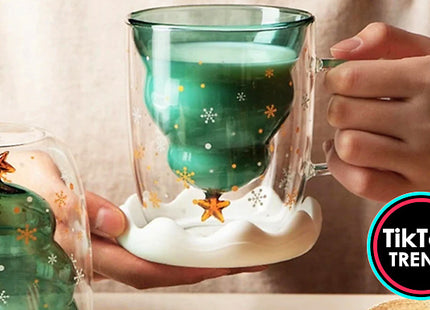 Upside-Down Glass Christmas Tree Mug