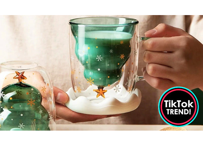 Upside-Down Glass Christmas Tree Mug
