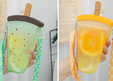 Popsicle Drinks Bottle with Straw & Strap