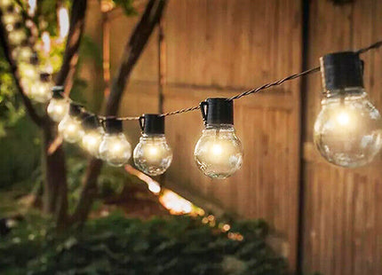 Solar-Powered Retro-Style Bulb String Lights