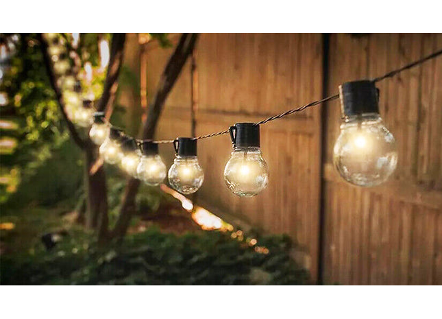 Solar-Powered Retro-Style Bulb String Lights