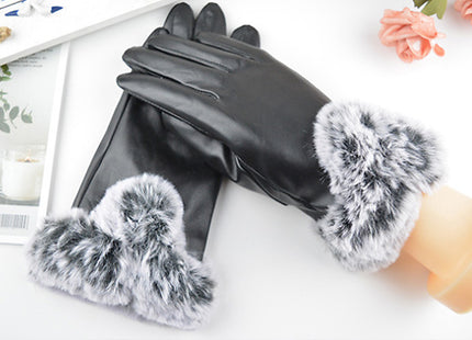Women's Faux Leather Winter Touch Screen Gloves- 2 Colours