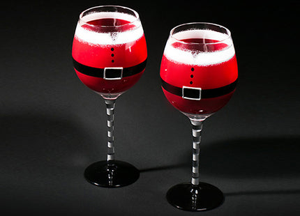 Set of 2 or 4 Christmas Wine Glasses
