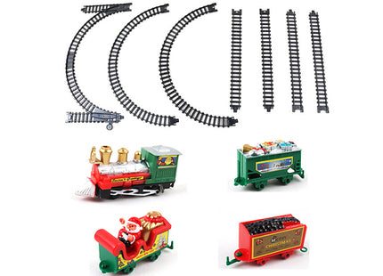 Kid's Light-Up Christmas Train Track Toy Set
