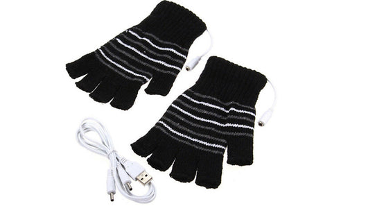 USB Powered Heated Fingerless Gloves