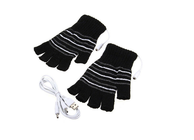 USB Powered Heated Fingerless Gloves