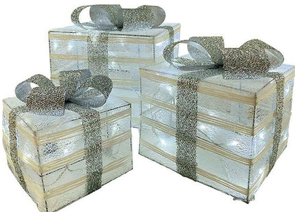 Set of 3 Light Up Christmas Present Parcels