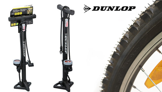 Dunlop Floor Bike Pump With Pressure Gauge