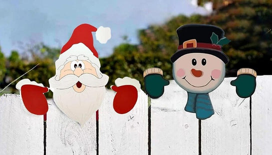 Christmas Fence Peeker Decorations-3 Designs
