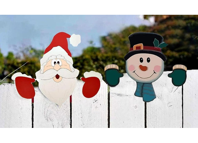 Christmas Fence Peeker Decorations-3 Designs