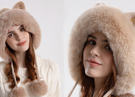 Women’s Cat Ear Faux Fur Winter Hat