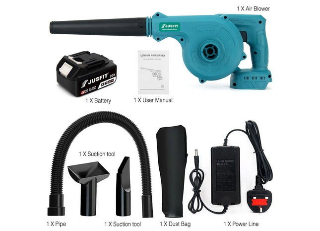 Cordless Garden Leaf Blower - Fits Makita Battery