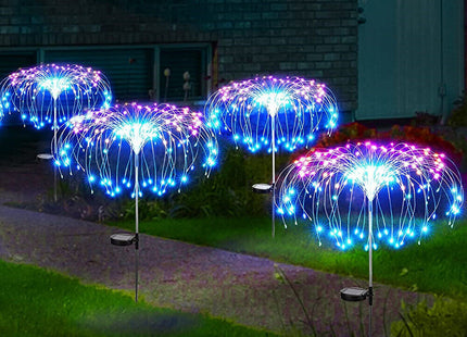 2 or 4 Multi-Colour Solar Powered Firework Lights