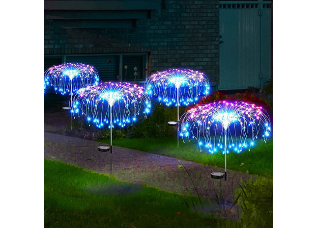 2 or 4 Multi-Colour Solar Powered Firework Lights